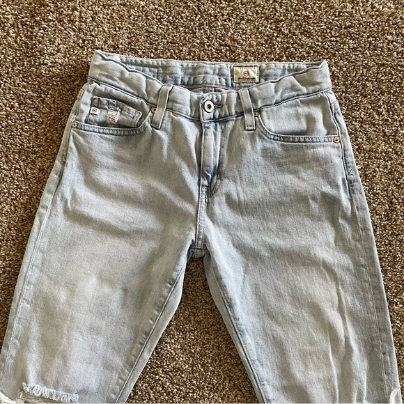 AG Adriano Goldschmied Ex Boyfriend Sloughy Slim Jeans Womens 25 R Ripped Skate - Picture 3 of 16